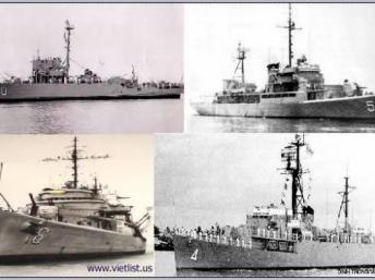 Bốn trong số cc chiến hạm của Hải Qun Việt Nam Cộng Ha đ tham gia hải chiến Hong Sa 1974 (DR)